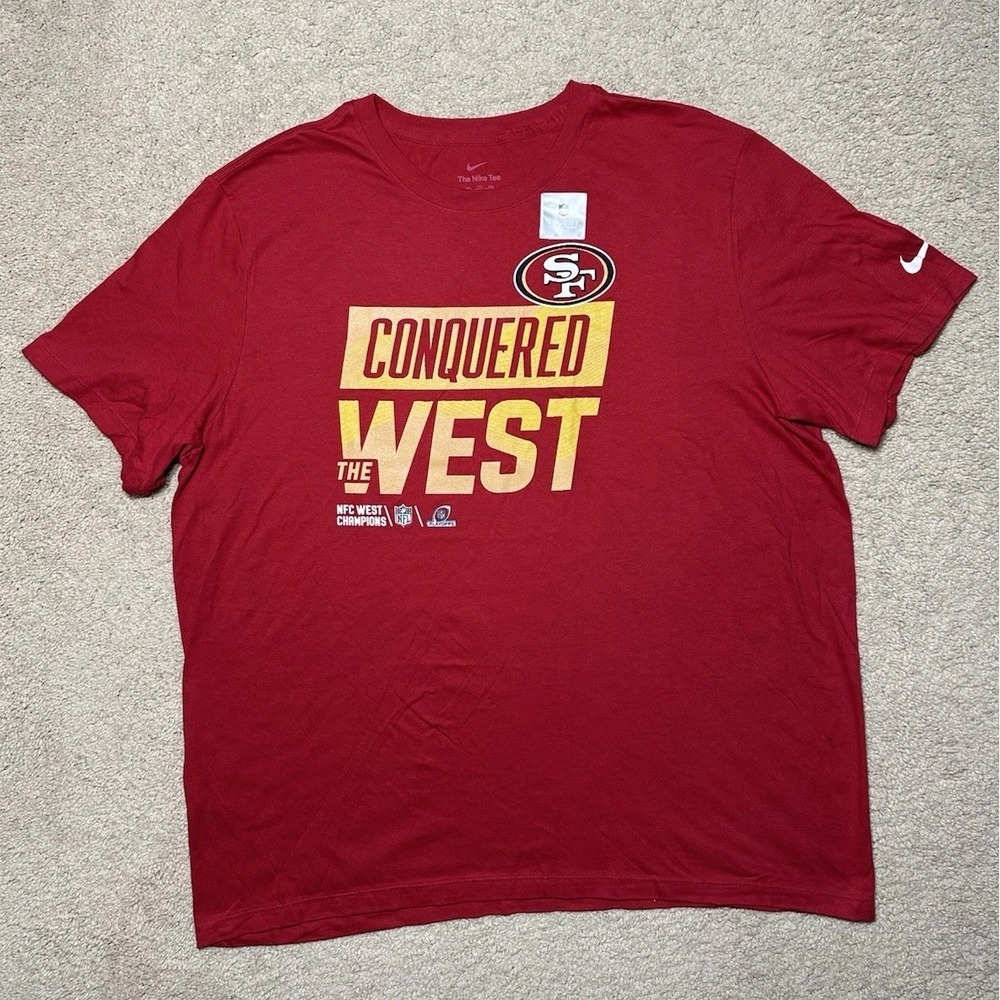 Nike San Francisco 49ers Conquered The West T-shirt Men Size 2XL XXL NWOT